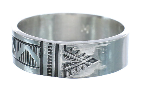 Navajo Authentic Sterling Silver Band Ring Size 11-3/4 AX121991